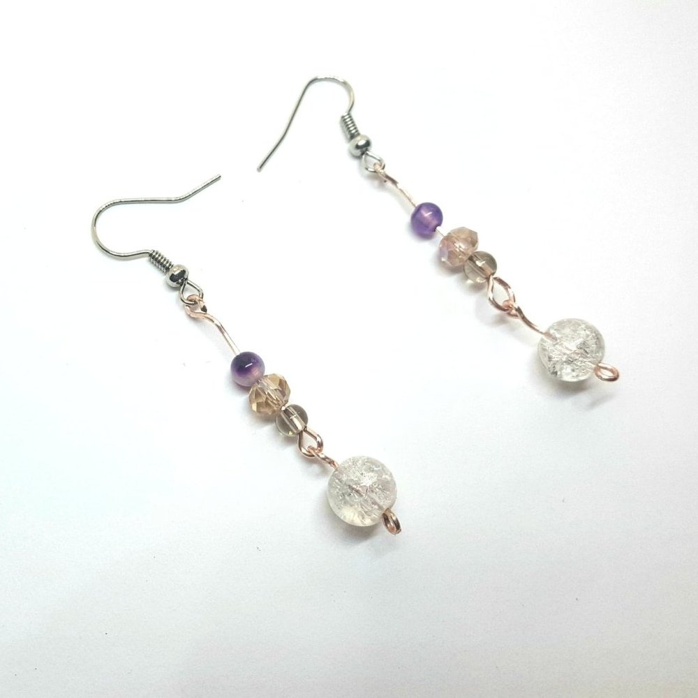Angelic Crystal Cloud Faerie Fluorite Earrings - Picture 5 of 9